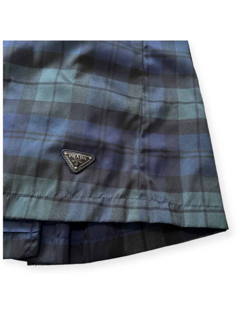 Prada Blackwatch Tartan Nylon Trench Coat IT46 PU Coated - Picture 6 of 16